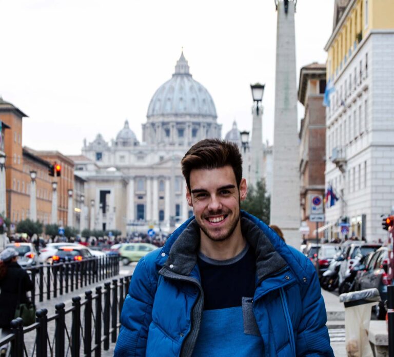A tourist admiring the grandeur of Vatican City