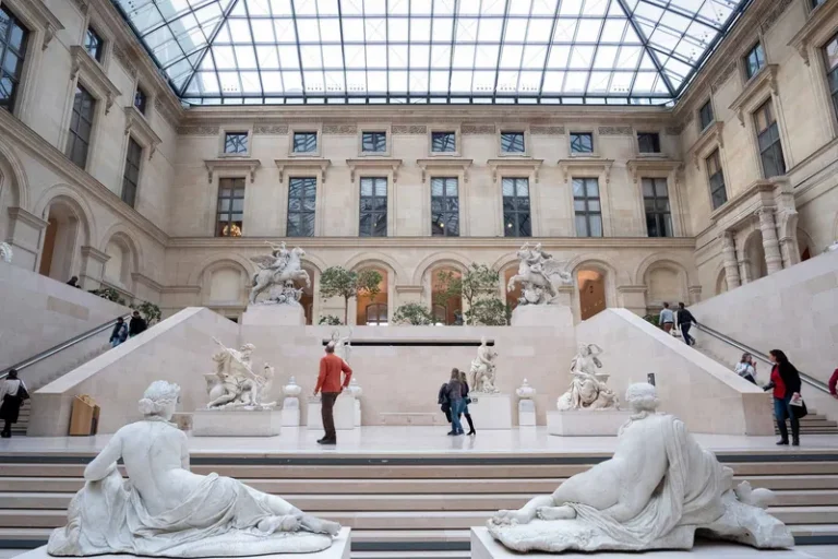 the louvre courtyard in paris